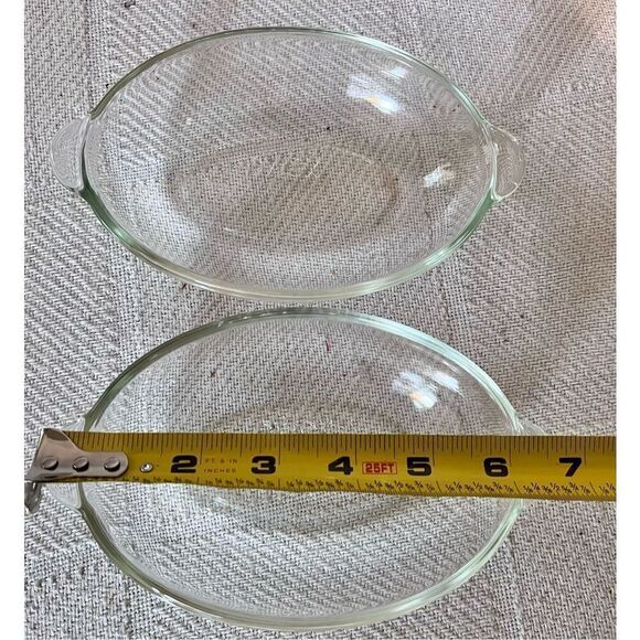 Set of 2 Vintage 1-Cup Pyrex 328 Corning 8 oz Oval Clear Glass Baking Dishes - Picture 11 of 13